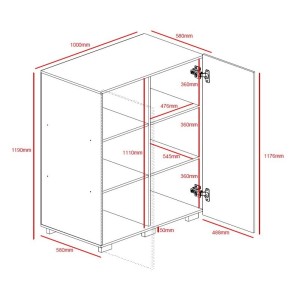 Rangement double portes collection TINY - 100x120cm - Coloris blanc