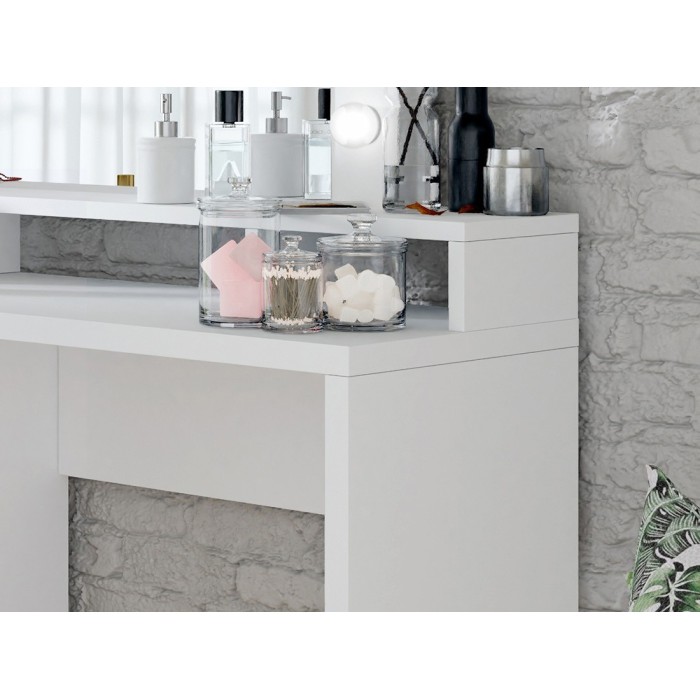 Coiffeuse design avec éclairage intégré collection VERSAILLE coloris blanc finitions brillantes