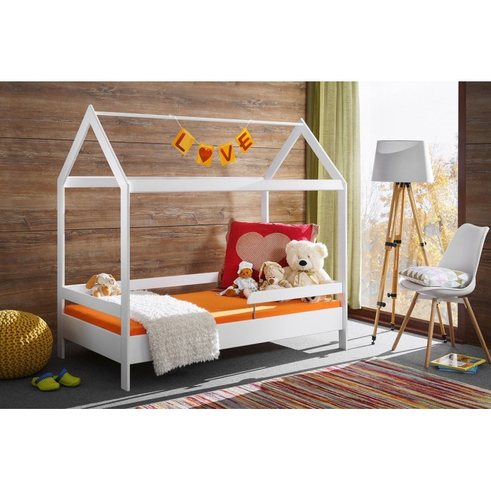 Lit cabane pour enfant 80x160 collection MOGWAI. coloris blanc.