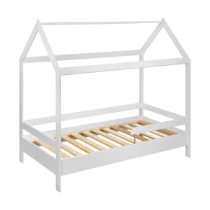 Lit cabane pour enfant 80x160 collection MOGWAI. coloris blanc.