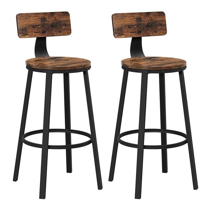 Lot de 2 Tabourets style industriel en métal et bois collection DAKOTA.