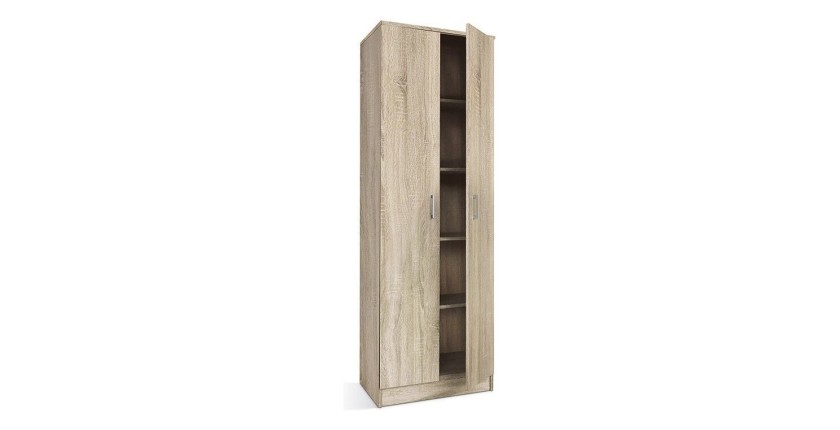 Armoire de rangement REY 60cm, idéal pour votre entrée, votre buanderie ou encore votre salle de bain.