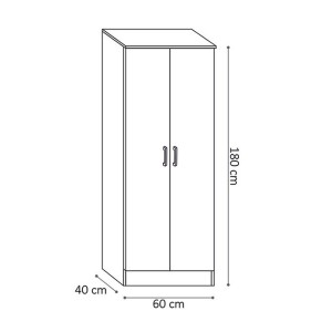 Armoire de rangement REY 60cm, idéal pour votre entrée, votre buanderie ou encore votre salle de bain.