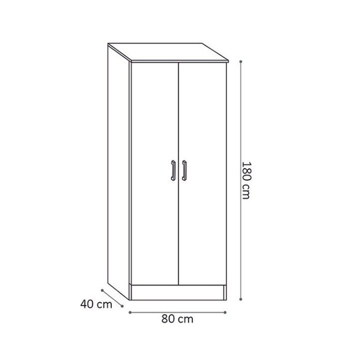 Armoire de rangement REY 80cm, idéal pour votre entrée, votre buanderie ou encore votre salle de bain.