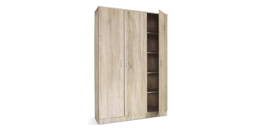 Garde Robe REY, armoire 3 portes idéal pour votre entrée, votre buanderie ou votre sdb
