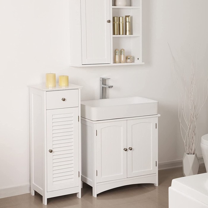 Meuble lavabo salle de bain coloris blanc collection CLEAN - Meuble de salle de bain