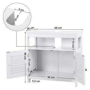 Meuble sous lavabo coloris blanc collection CLEAN - Meuble de salle de bain