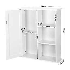 Armoire suspendue pour salle de bain coloris blanc collection CLEAN