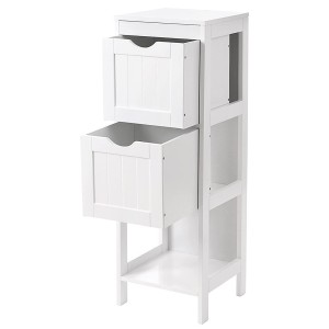 Meuble de rangement pour salle de bain deux tiroirs coloris blanc collection CLEAN