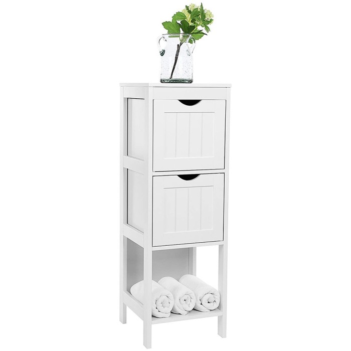 Meuble de rangement pour salle de bain deux tiroirs coloris blanc collection CLEAN