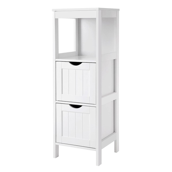 Meuble de rangement pour salle de bain deux tiroirs coloris blanc collection CLEAN