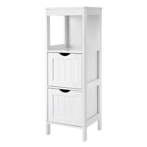 Meuble de rangement pour salle de bain deux tiroirs coloris blanc collection CLEAN