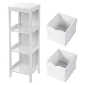 Meuble de rangement pour salle de bain deux tiroirs coloris blanc collection CLEAN