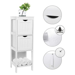 Meuble de rangement pour salle de bain deux tiroirs coloris blanc collection CLEAN