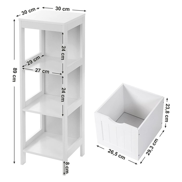 Meuble de rangement pour salle de bain deux tiroirs coloris blanc collection CLEAN
