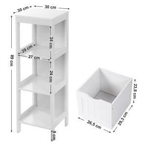 Meuble de rangement pour salle de bain deux tiroirs coloris blanc collection CLEAN