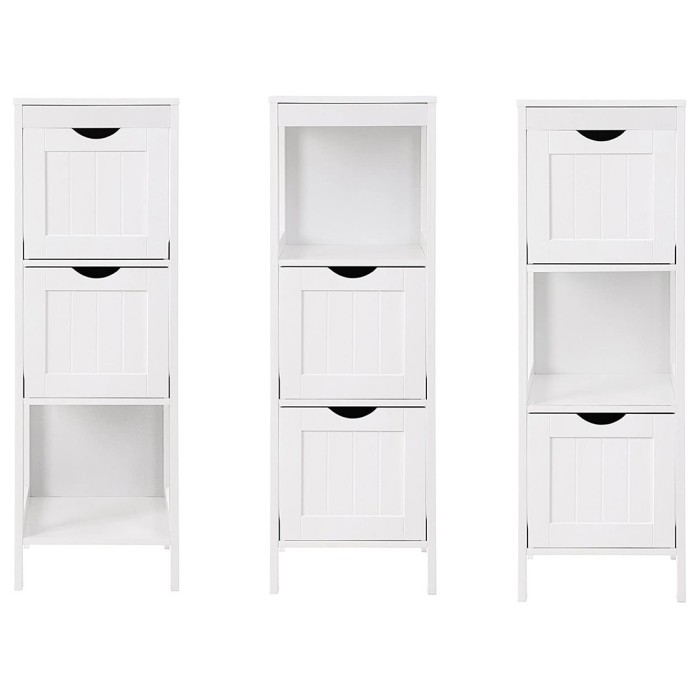 Meuble de rangement pour salle de bain deux tiroirs coloris blanc collection CLEAN