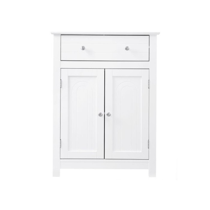 Placard de salle de bain un tiroir et deux portes coloris blanc collection CLEAN