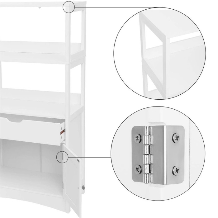 Meuble de rangement avec un tiroir, deux portes et deux niches coloris blanc. Collection CLEAN