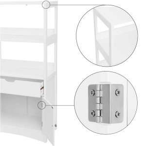 Meuble de rangement avec un tiroir, deux portes et deux niches coloris blanc. Collection CLEAN