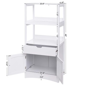 Meuble de rangement avec un tiroir, deux portes et deux niches coloris blanc. Collection CLEAN