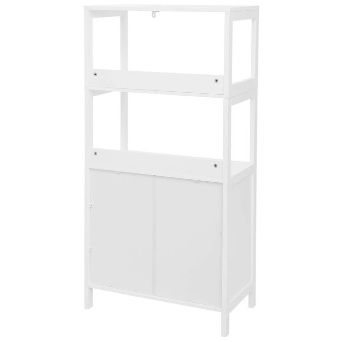 Meuble de rangement avec un tiroir, deux portes et deux niches coloris blanc. Collection CLEAN