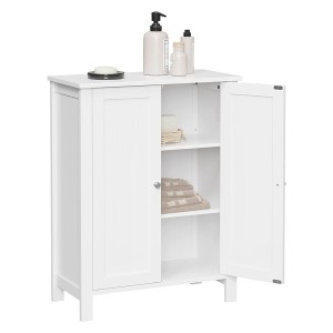 Placard de salle de bain collection CLEAN coloris blanc. Deux portes battantes