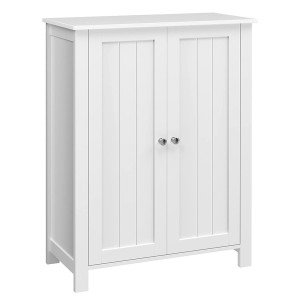 Placard de salle de bain collection CLEAN coloris blanc. Deux portes battantes