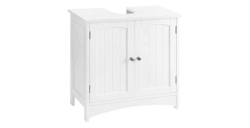 Ensemble de trois meubles de salle de bain collection CLEAN coloris blanc.