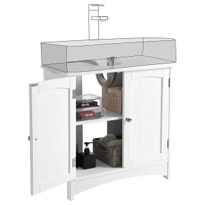 Ensemble de trois meubles de salle de bain collection CLEAN coloris blanc.