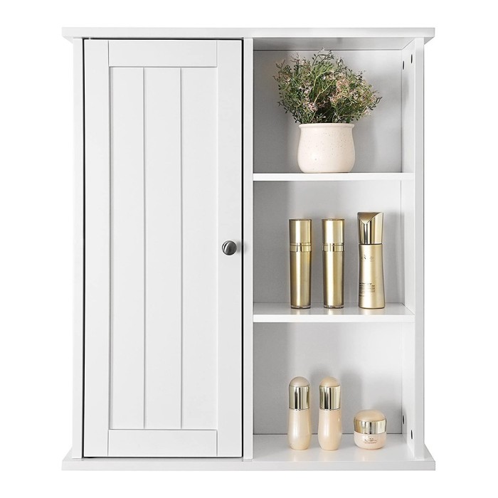 Ensemble de trois meubles de salle de bain collection CLEAN coloris blanc.