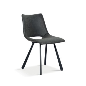 Chaises de salle à manger en cuir PU noir MIMI