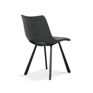 Chaises de salle à manger en cuir PU noir MIMI