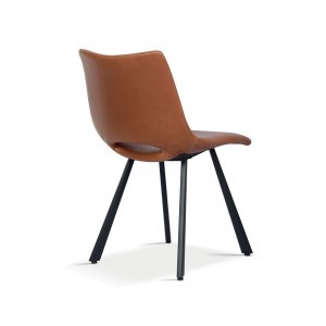 Chaises de salle à manger en cuir PU cognac MIMI