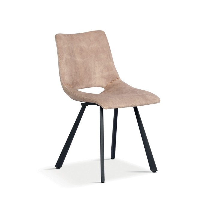 Chaises de salle à manger en cuir PU beige MIMI