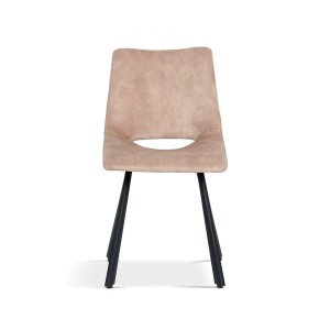 Chaises de salle à manger en cuir PU beige MIMI