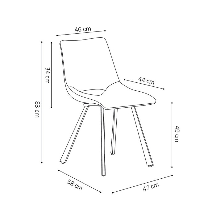 Chaises de salle à manger en cuir PU or MIMI