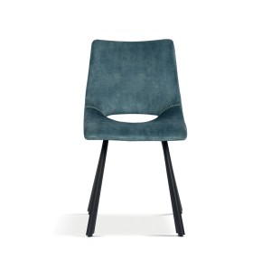 Chaises de salle à manger en cuir PU bleu MIMI