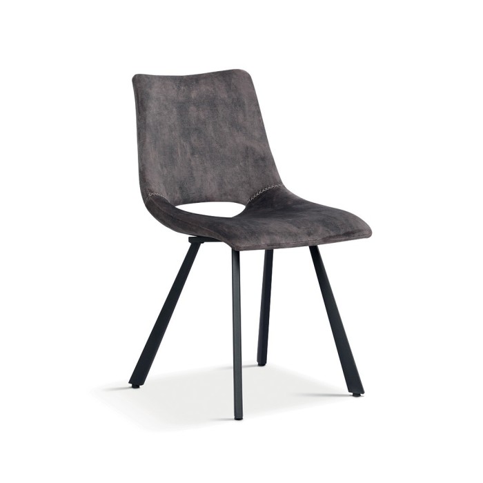 Chaises de salle à manger en cuir PU gris MIMI