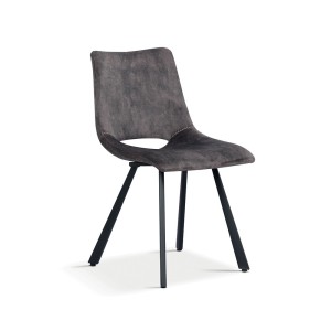 Chaises de salle à manger en cuir PU gris MIMI