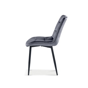 Chaise en velours de salle à manger avec pieds en métal taupe KALI
