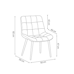 Chaise en velours de salle à manger avec pieds en métal vert KALI