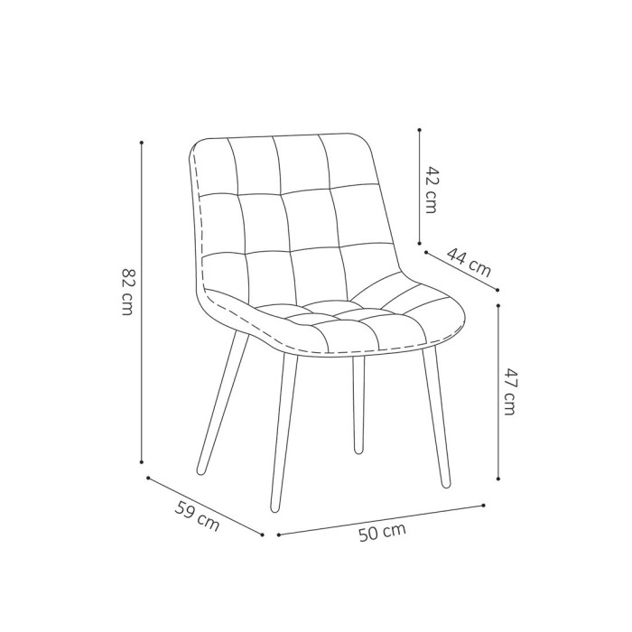 Chaise en velours de salle à manger avec pieds en métal or KALI