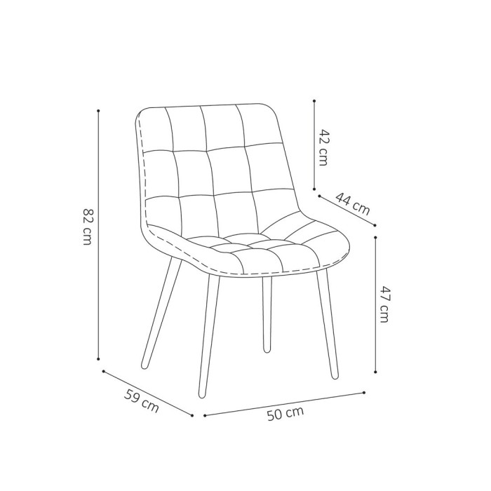 Chaise en velours de salle à manger avec pieds en métal rose KALI