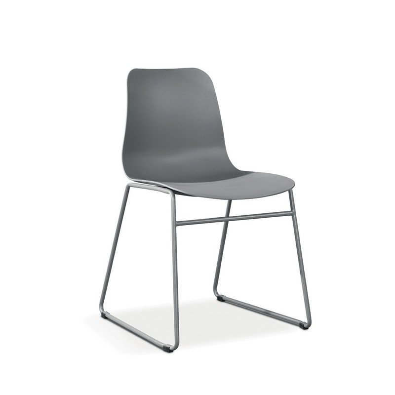 Chaise en polypropylène MARIE de salle à manger bar café, couleur : gris