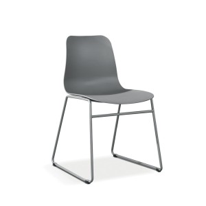 Chaise en polypropylène MARIE de salle à manger bar café, couleur : gris