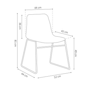 Chaise en polypropylène MARIE de salle à manger bar café, couleur : gris