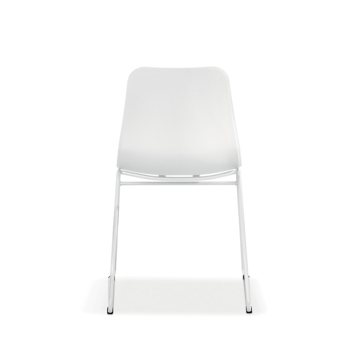 Chaise en polypropylène MARIE de salle à manger bar café, couleur : blanc