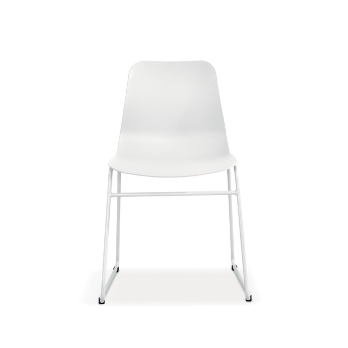 Chaise en polypropylène MARIE de salle à manger bar café, couleur : blanc
