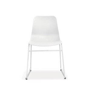Chaise en polypropylène MARIE de salle à manger bar café, couleur : blanc